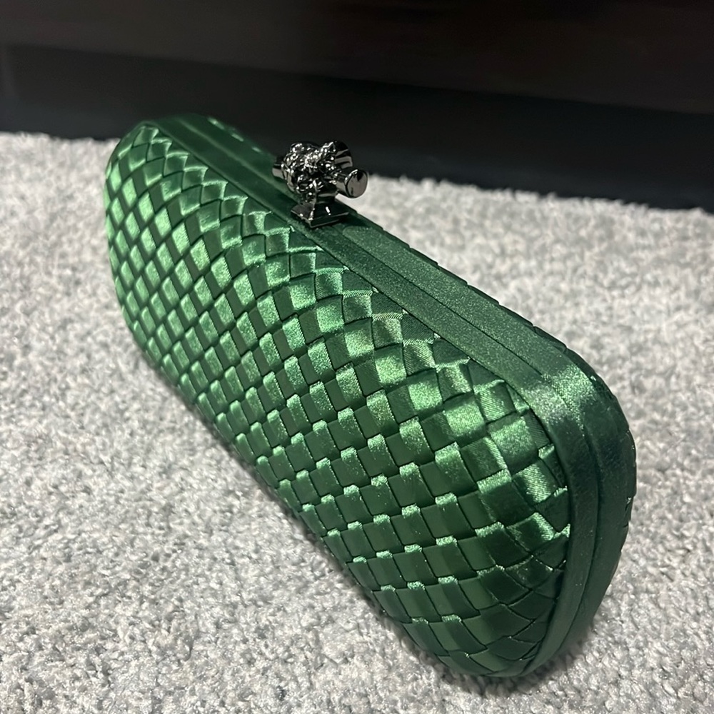 Emerald Green Satin Clutch